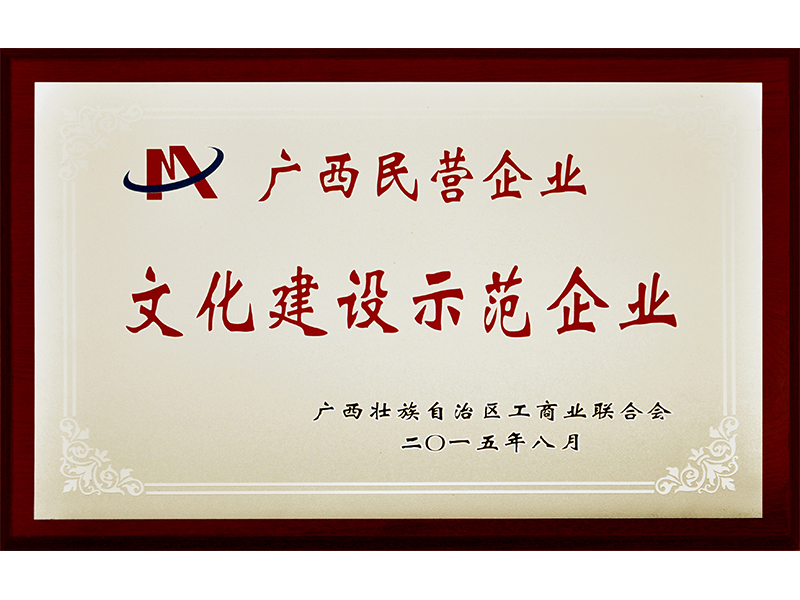 2015廣西民營企業(yè)文化建設(shè)示范企業(yè)獎牌