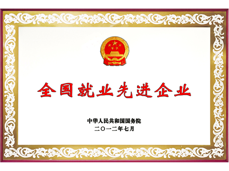 全國就業(yè)先進(jìn)企業(yè)